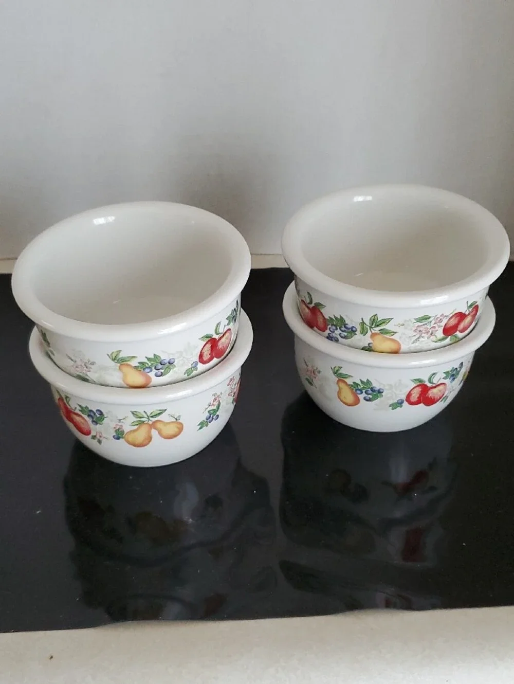 Vintage Corelle Ramekins - Fruit Pattern - Set of 4